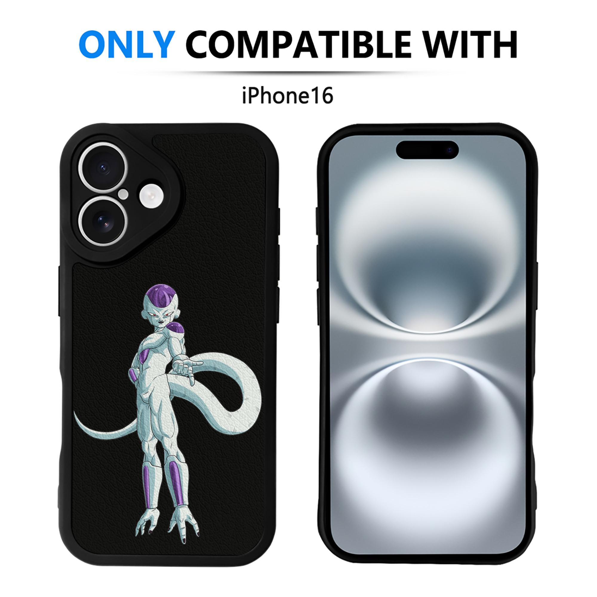 （画像用） ドラゴンボール フリーザ DRAGON BALL Frieza 【iPhone 16シリーズ対応】シリコンスマホケース（レザー調） 材質：シリコン